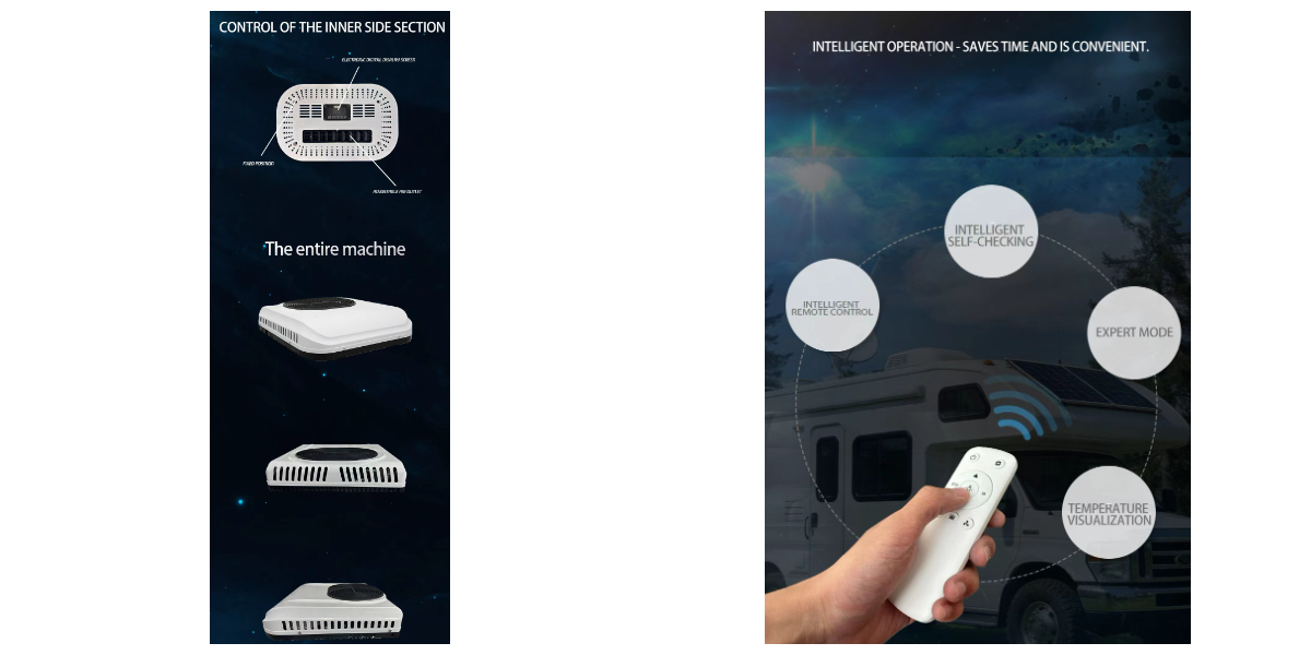 Unidad de aire acondicionado para techo de vehículo, 12V, 24V, para camión, RV, autocaravana
