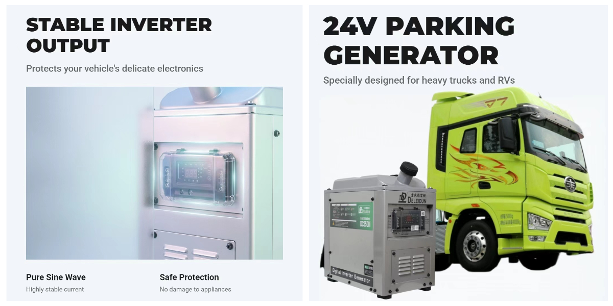 Gerador de Cobre Puro, com Alimentação Alternável entre 12 e 24 Volts, Ideal para Acampamentos ao Ar Livre Gerador de Cobre Puro, com Alimentação Alternável entre 12 e 24 Volts, Ideal para Acampamentos ao Ar Livre