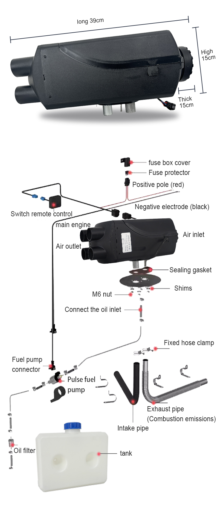 Riscaldatore per parcheggio a 24 V Riscaldatore per parcheggio a 24 V