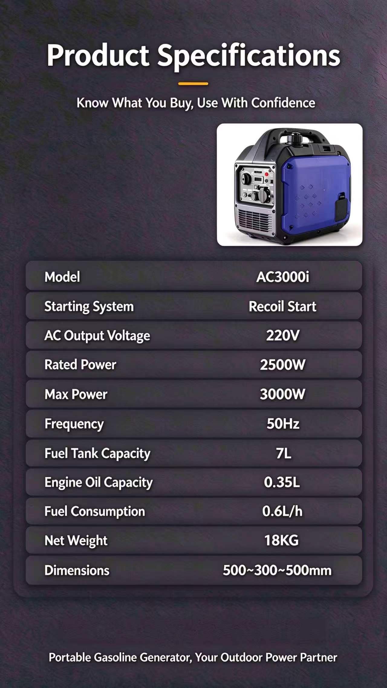 220V tragbarer Generator