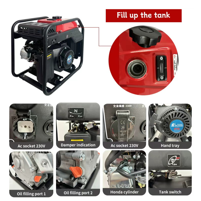 Generador de energía diésel de gasolina con motor de cobre puro monofásico para el mercado de América del Norte Generador de energía diésel de gasolina con motor de cobre puro monofásico para el mercado de América del Norte